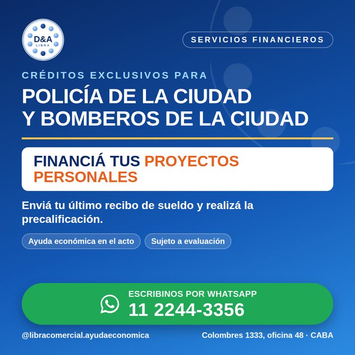 Créditos para Policía de la Ciudad y Bomberos de la Ciudad